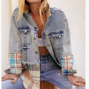 Free people mixed fabric jacket